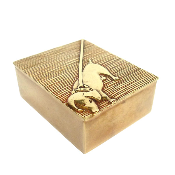 All or Nothing - Guilded Rebus Bronze Box by Line Vautrin