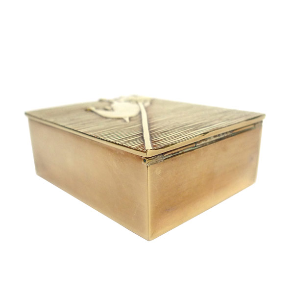 All or Nothing - Guilded Rebus Bronze Box by Line Vautrin