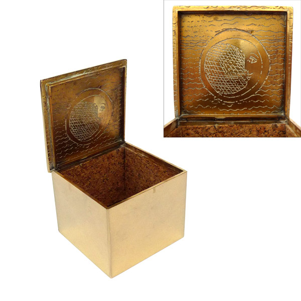 Sun and Moon - Guilded Bronze Box by Line Vautrin