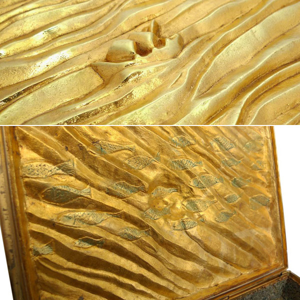 The Sea - Guilded Bronze Box by Line Vautrin