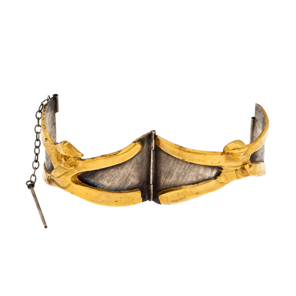 The Gendarme and the Thief - Silvered Bronze Bracelet by Line Vautrin