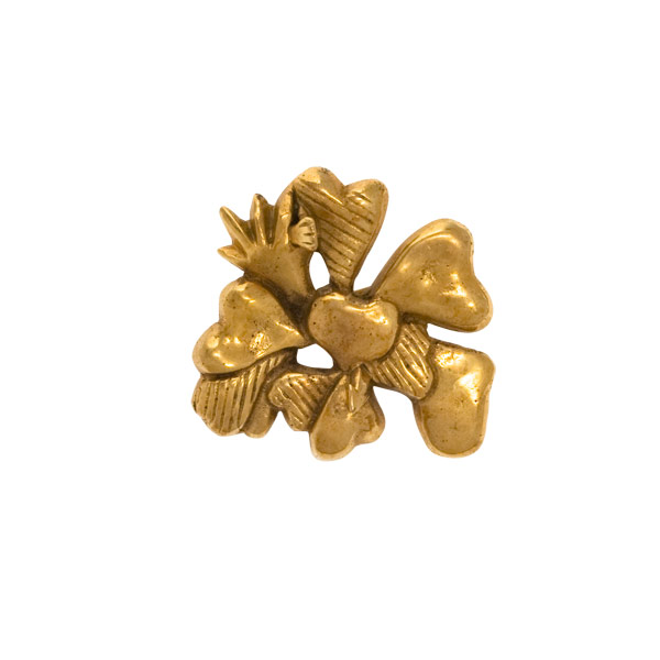 Catch-Heart - Guilded Bronze Brooch by Line Vautrin