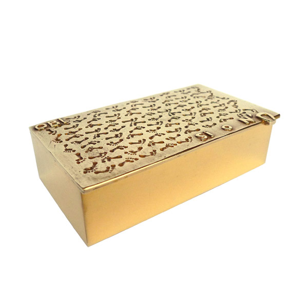 Passionately Obedient - Guilded Rebus Bronze Box by Line Vautrin