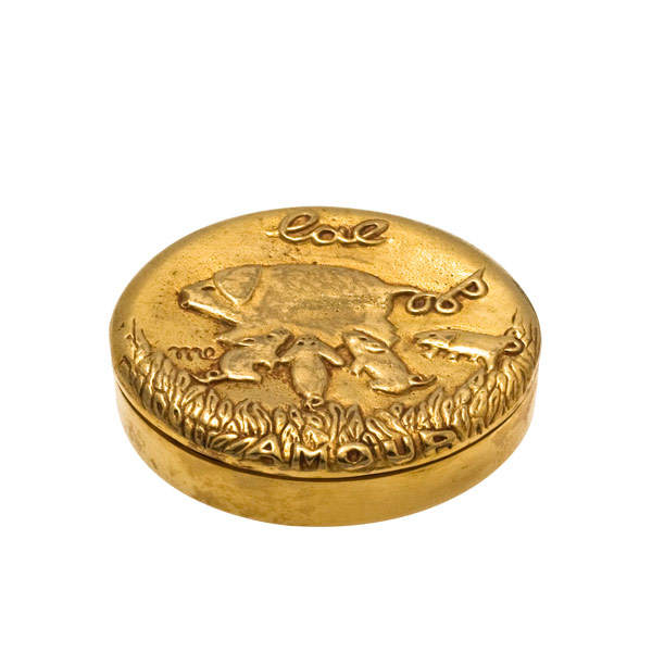 Altruism is Love - Guilded Rebus Bronze Box by Line Vautrin