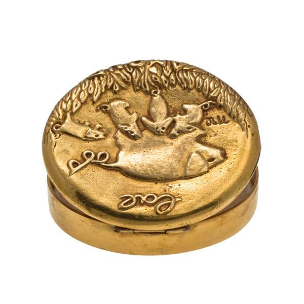 Altruism is Love - Guilded Rebus Bronze Box by Line Vautrin