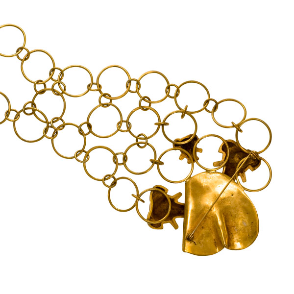 The Frogs - Guilded Bronze Brooch by Line Vautrin