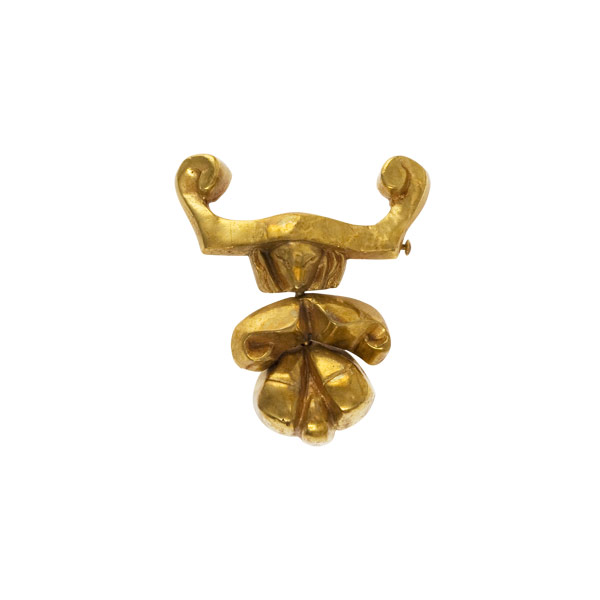 The Man With A Stag's Head - Guilded Bronze Brooch by Line Vautrin