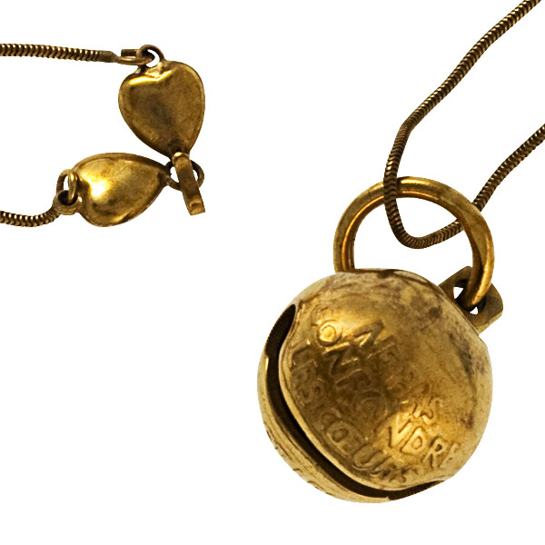 Do Not Mistake Hearts for Bells - Guilded Bronze Pendant by Line Vautrin