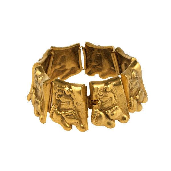 Bertha With the Big Feet - Guilded Bronze Bracelet by Line Vautrin