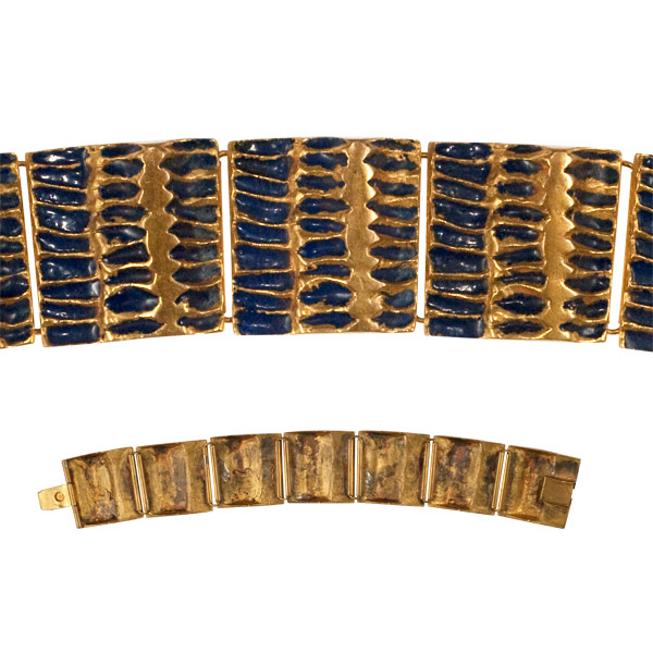 The Wave - Guilded Rebus Bronze Bracelet by Line Vautrin