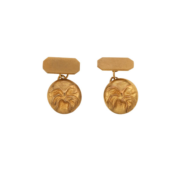 Grotesque - Guilded Bronze cufflinks by Line Vautrin