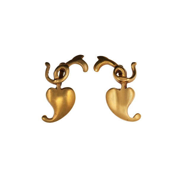 Heart - Guilded Bronze Earings by Line Vautrin