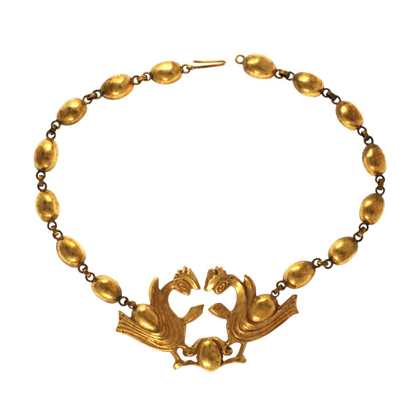 The Roosters - Guilded Bronze Necklace by Line Vautrin