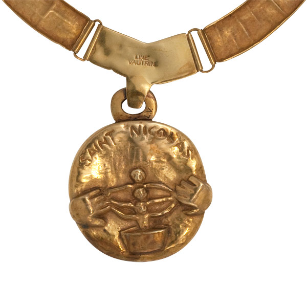 Saint Nicolas - Guilded Bronze Necklace by Line Vautrin