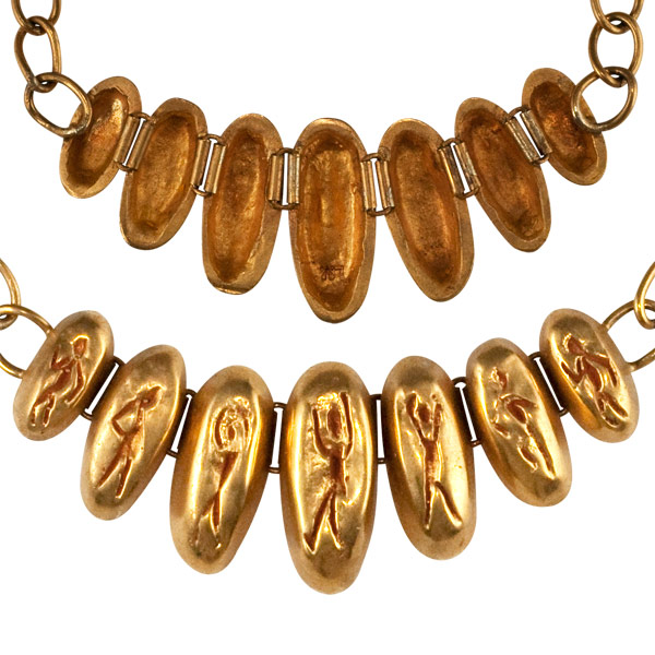 Ethnic - Guilded Bronze Necklace by Line Vautrin