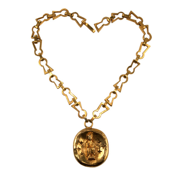 Saint Foy - Guilded Bronze Necklace by Line Vautrin